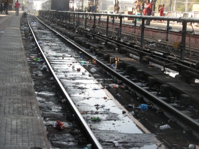 The train tracks of Baroda Central.